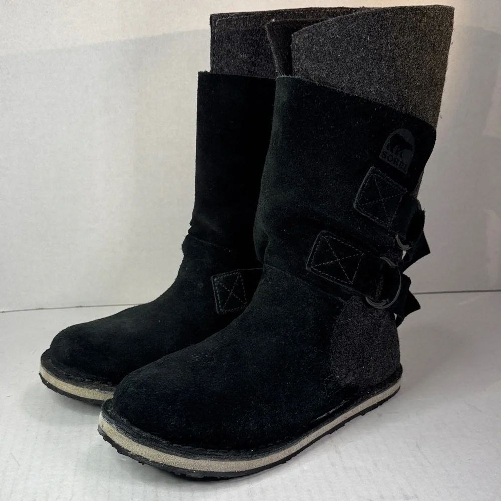 SOREL Chipahko Felted Wool Buckles Leather Winter Snow Boots Boho, EU 36 Girls 4